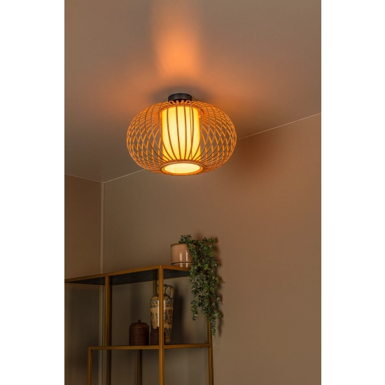 THULINE - Plafon - Ø 45 cm - 1xE27 - Light Wood Look - Essential 05157/45/72 LUCIDE